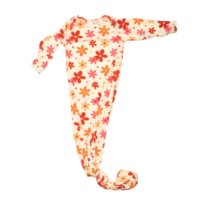 Groovy Flower Knotted Newborn Baby Gown