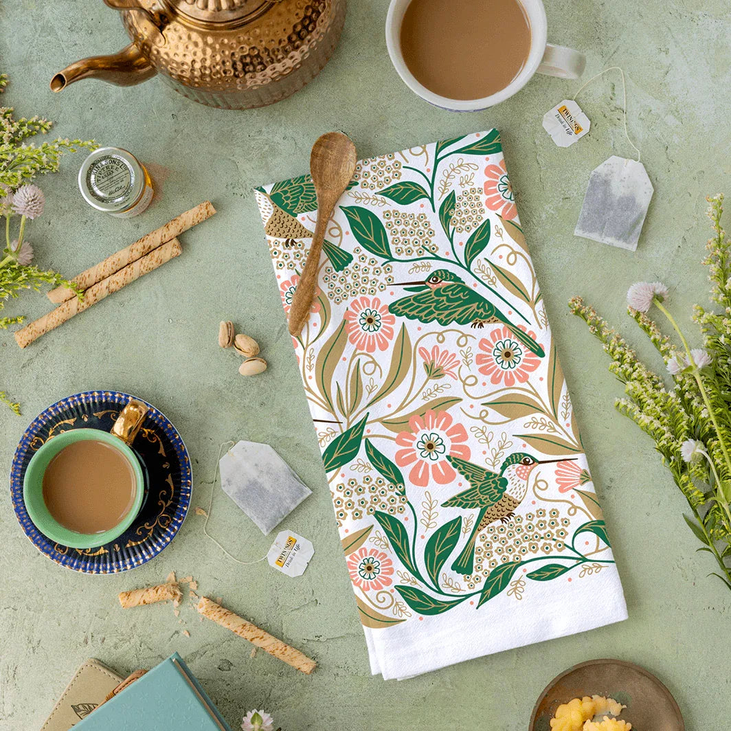 Summer Hummingbird Tea Towel