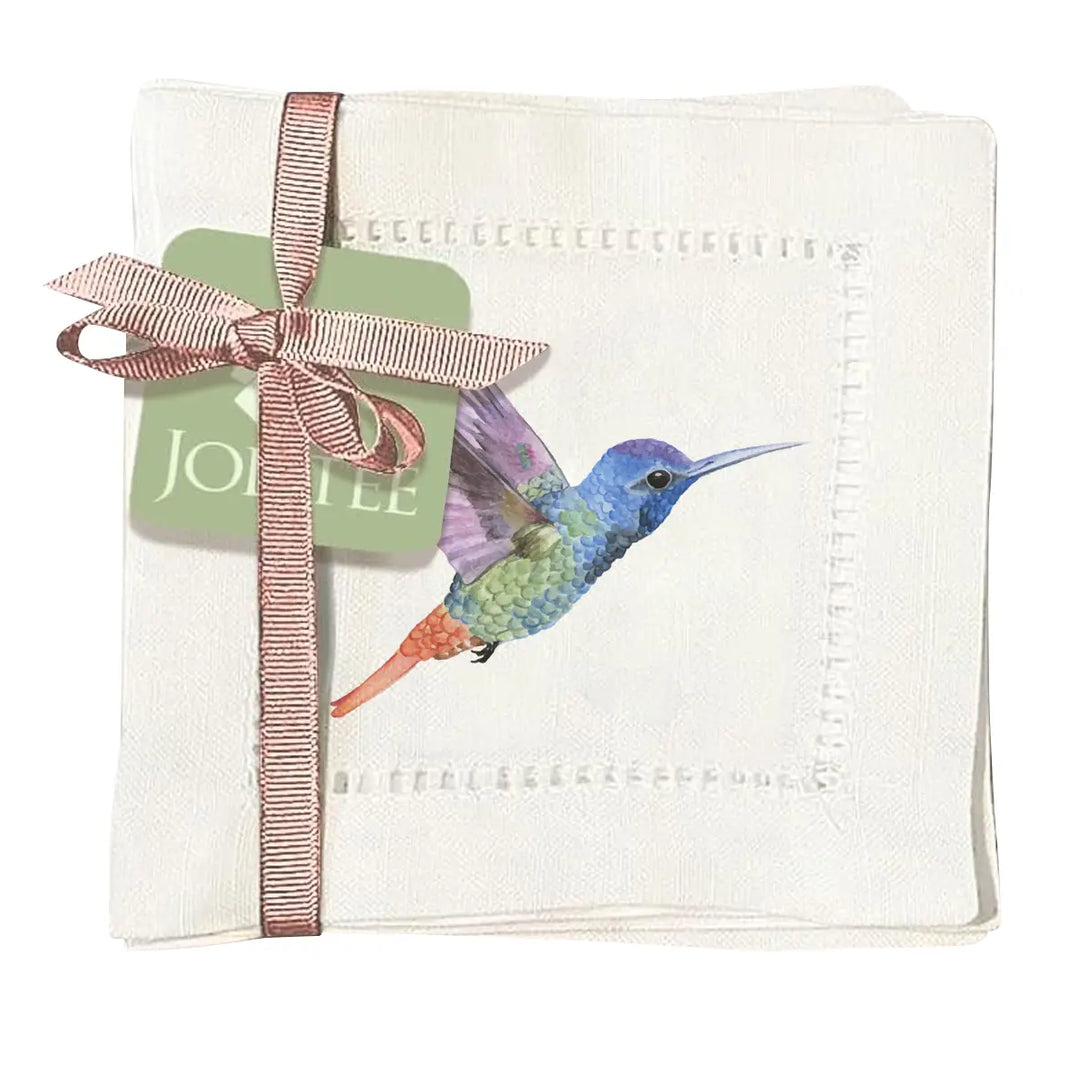 Hummingbird Hemstitch Cloth Napkins - Set of 6