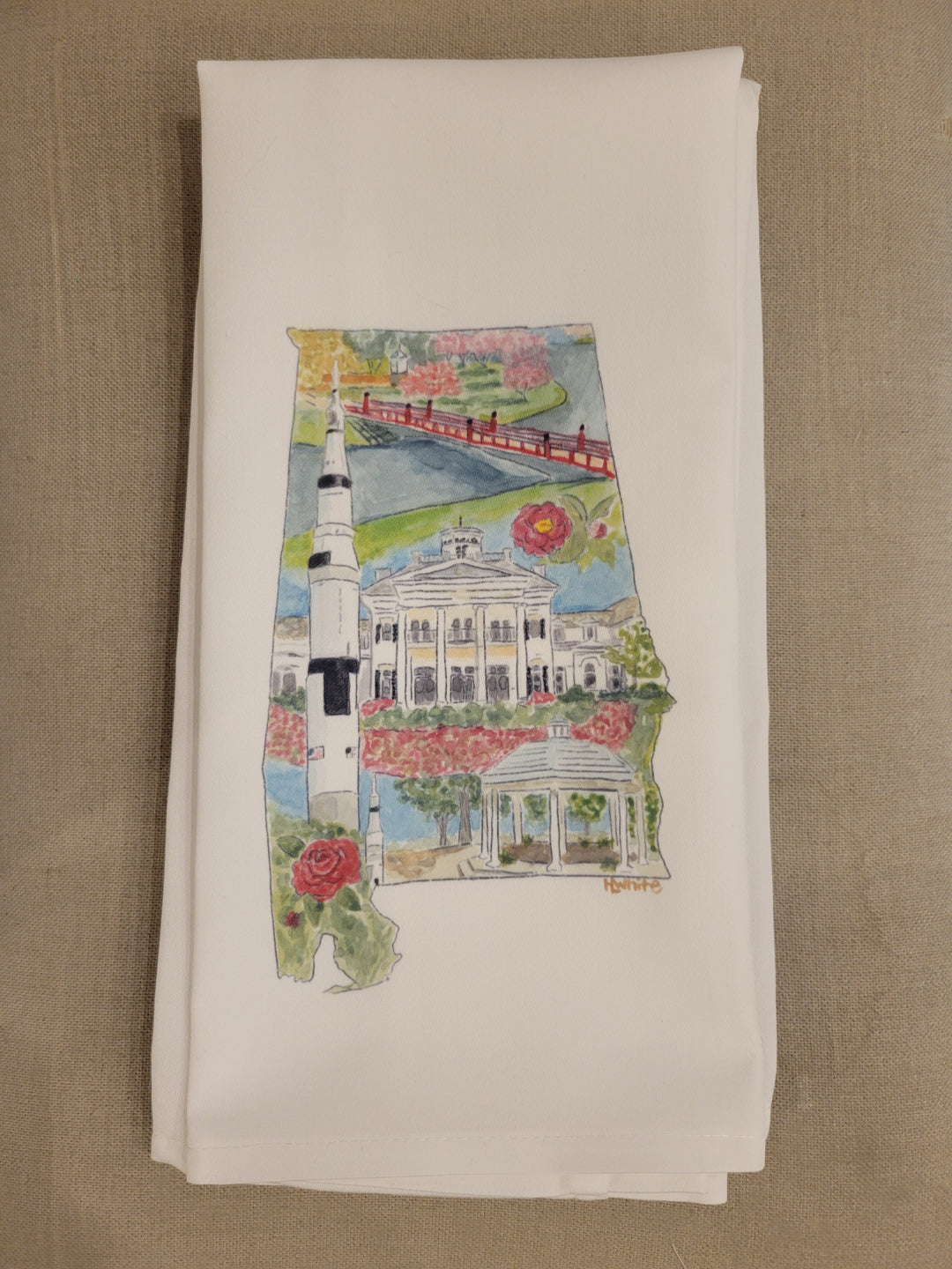 Huntsville Tea Towel by Heather Leigh Art