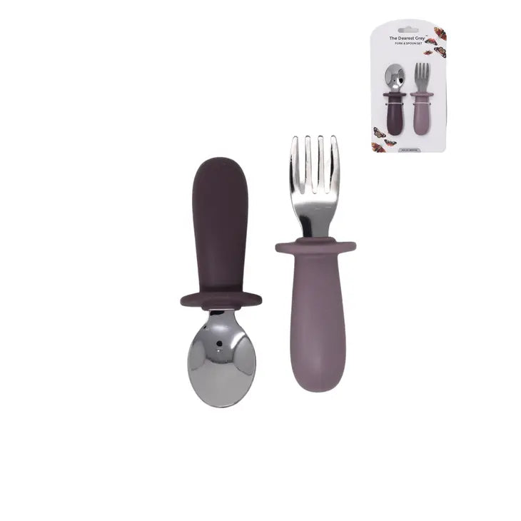 Fork & Spoon Set - Jade & Lavender