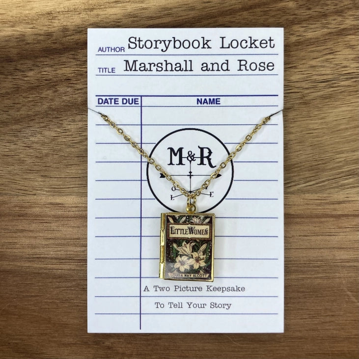 Book Locket on 24-inch chain (Various Styles and Finishes)
