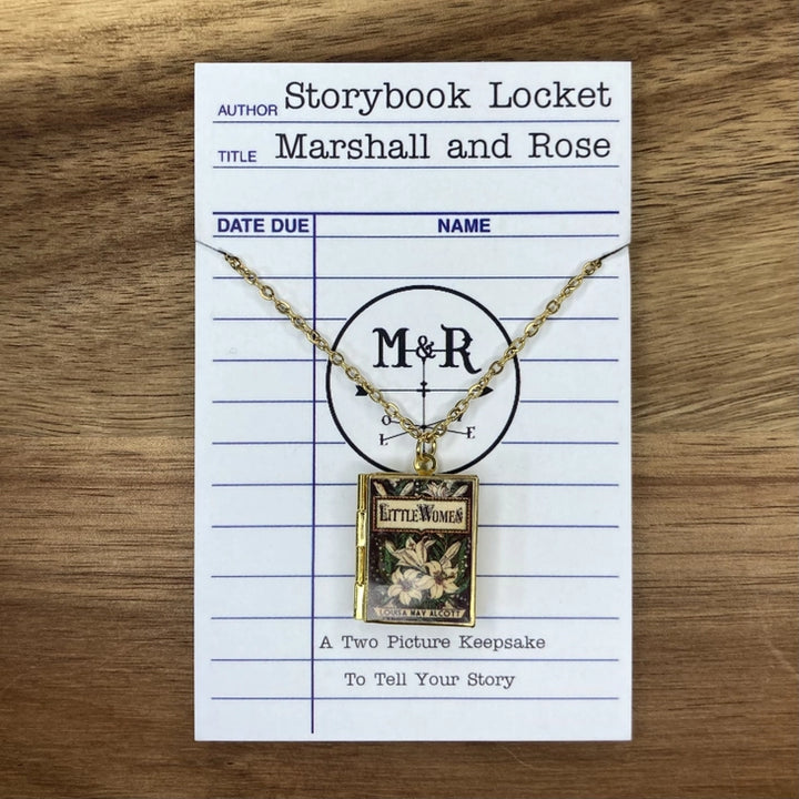 Book Locket on 24-inch chain (Various Styles and Finishes)
