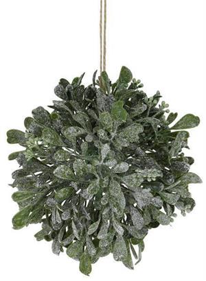 Frosted Mistletoe Ball 6" Diameter