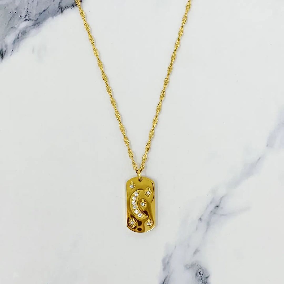Moon & Stars Pendant Necklace