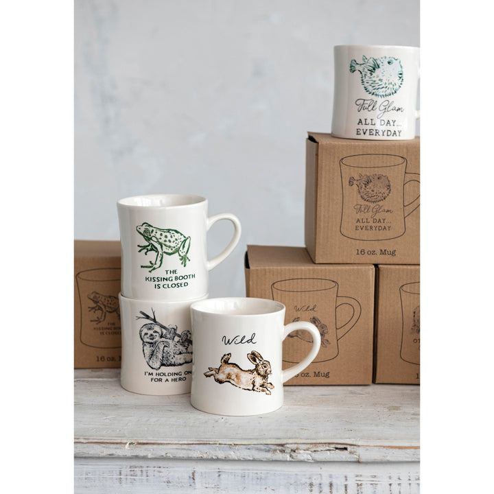 Mug with Animal and Saying - 8 Styles