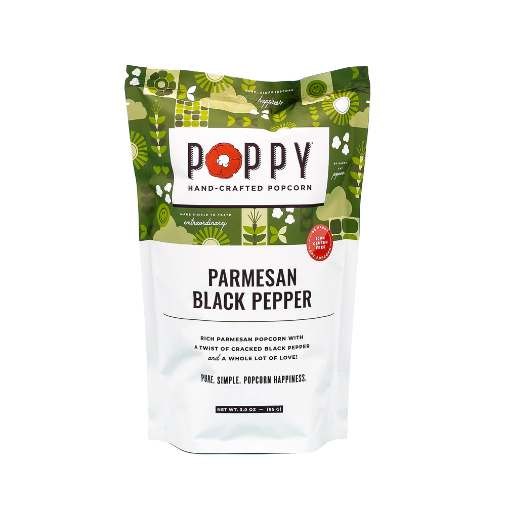 Poppy Hand-Crafted Popcorn - Parmesan & Black Pepper