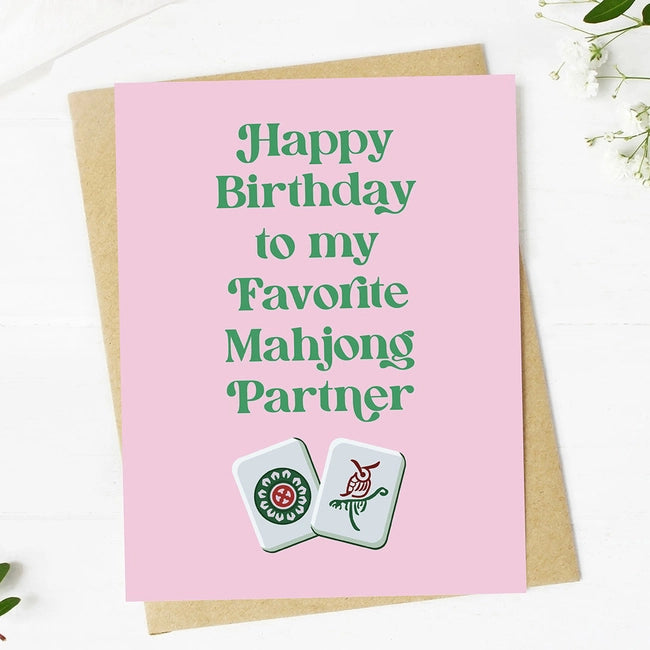 "To My Favorite Mahjong Partner" Birthday Card