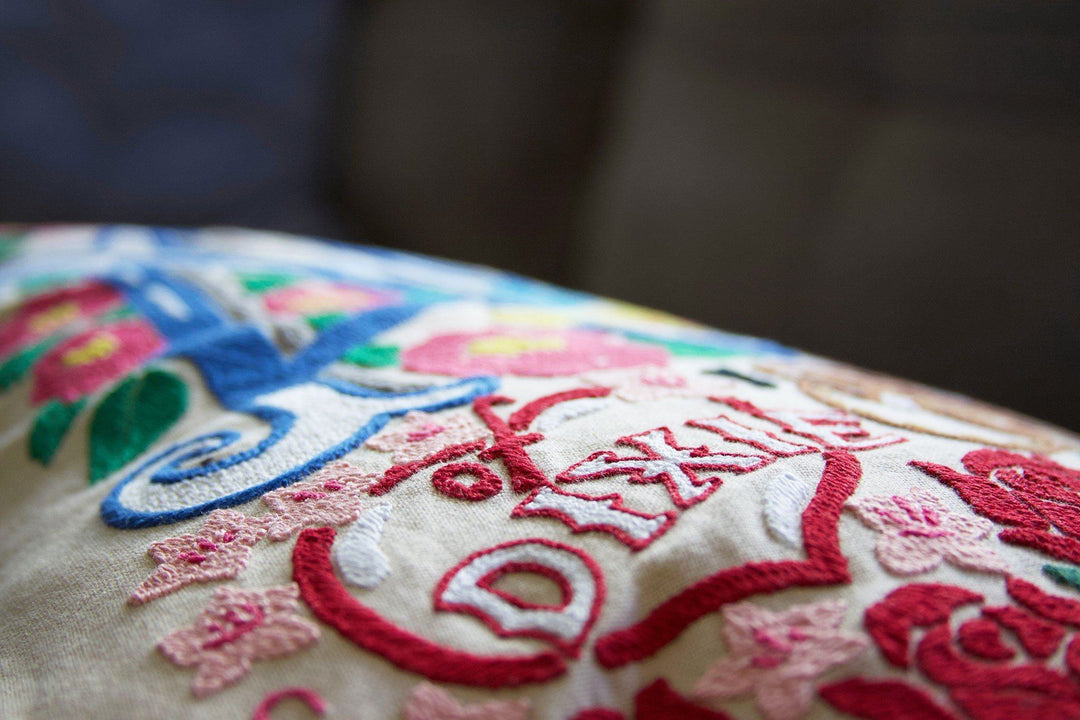 Alabama Embroidered Pillow by cat studio