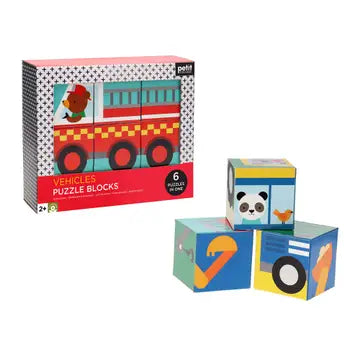 Vehicles Puzzle Blocks (Eco Friendly) - Six Puzzles in One