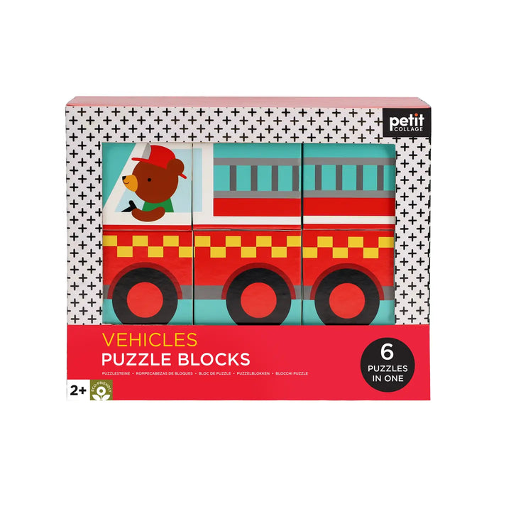 Vehicles Puzzle Blocks (Eco Friendly) - Six Puzzles in One