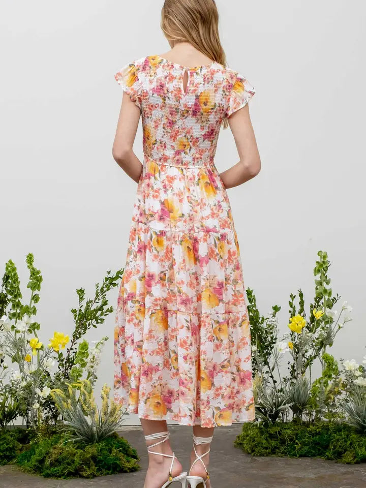 Round Neck Floral Dress