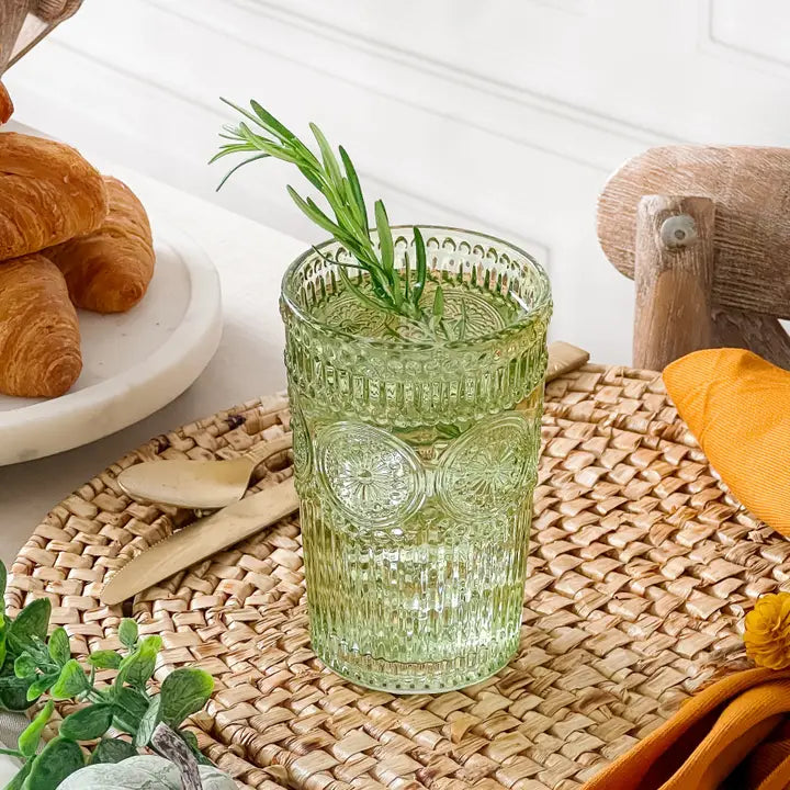 Beaded Old Fashioned Glass 10 oz (Various Colors)