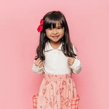 Girls Pocket Skirt, Candy Cane Print