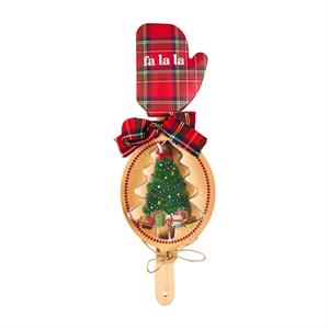 Red Tartan Silicone Spatula with Cookie Cutter
