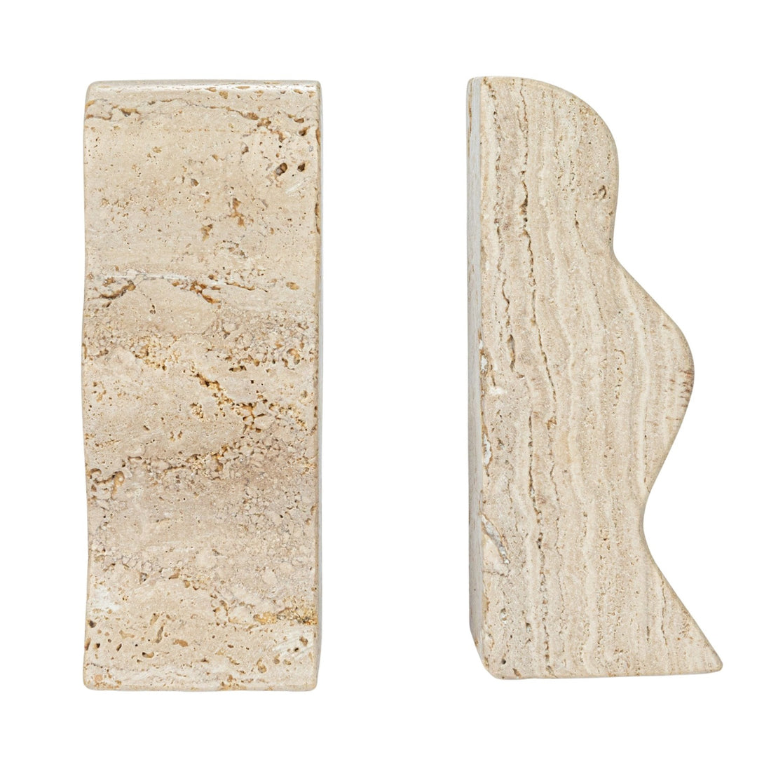 Travertine Wave Bookends (set of 2)