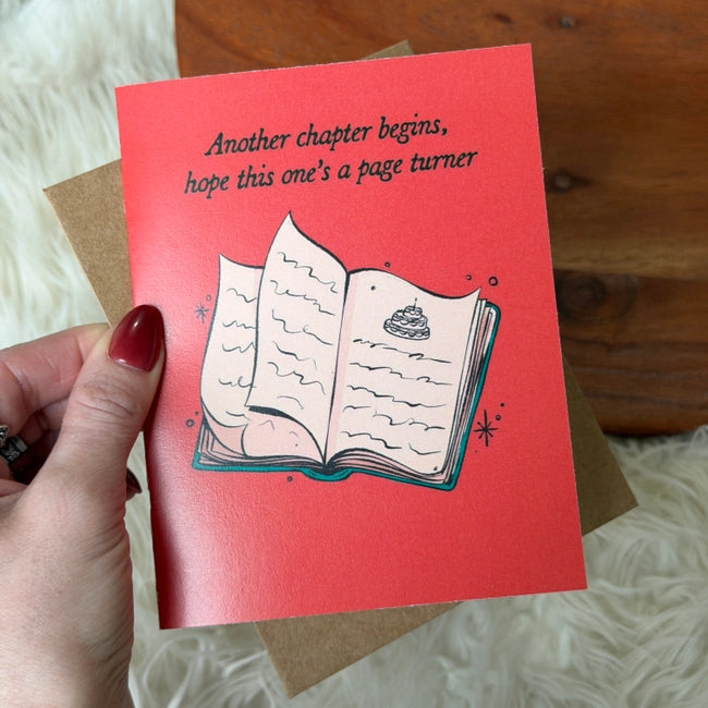 "Another Chapter Begins..." Bookish Birthday Card