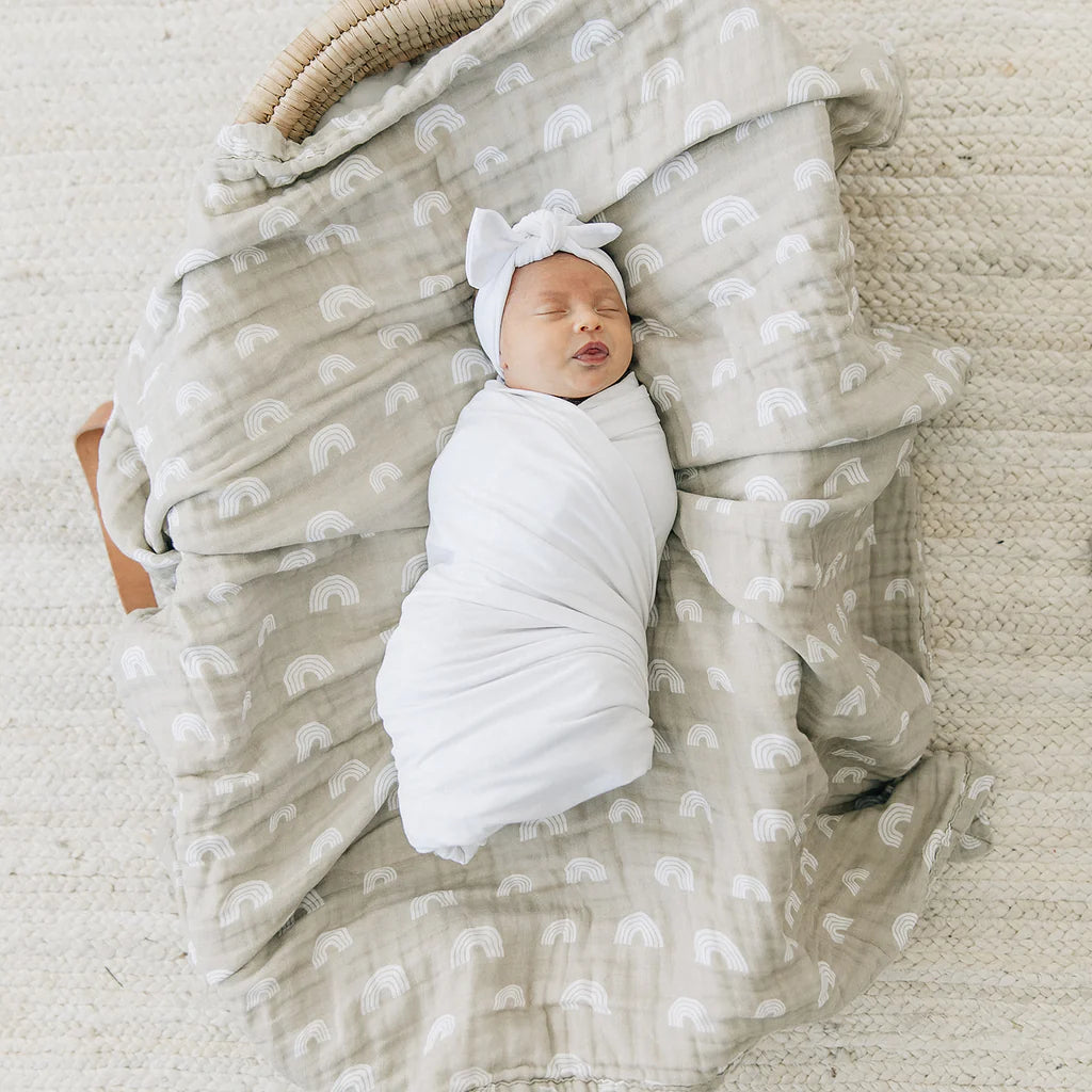 White Bamboo Stretch Swaddle
