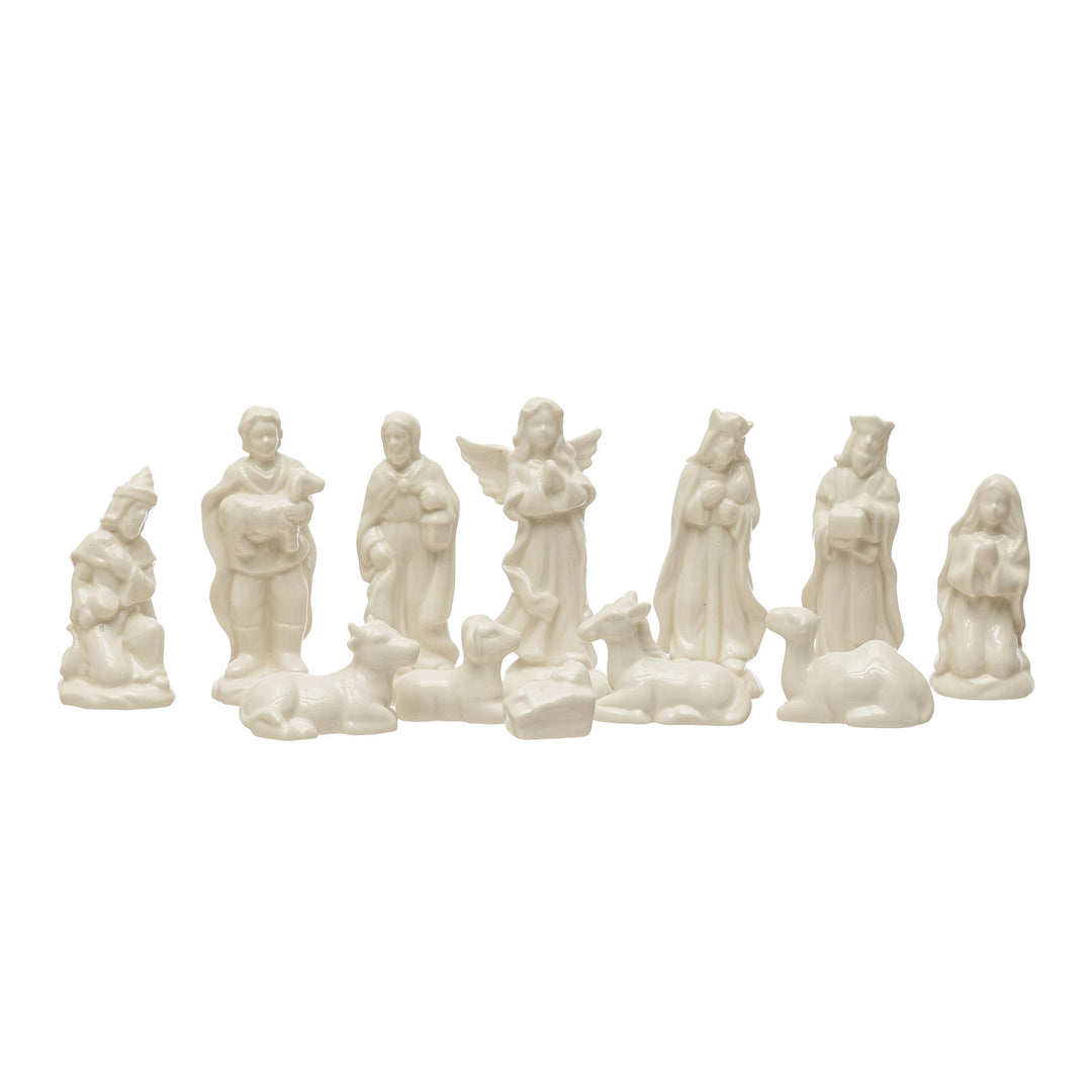 White Stoneware Nativity - 12 pieces