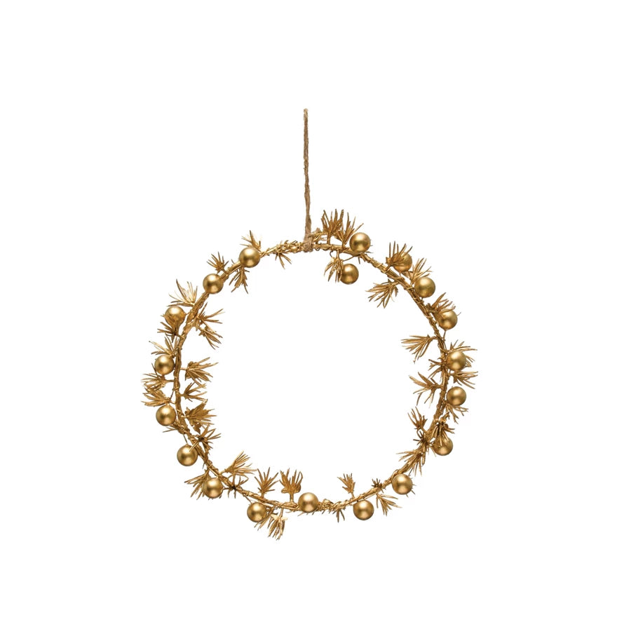 7" Gold Wreath Ornament