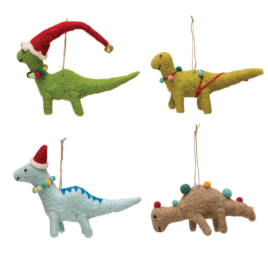 5" Felt Dinosaur Ornament - 4 Styles