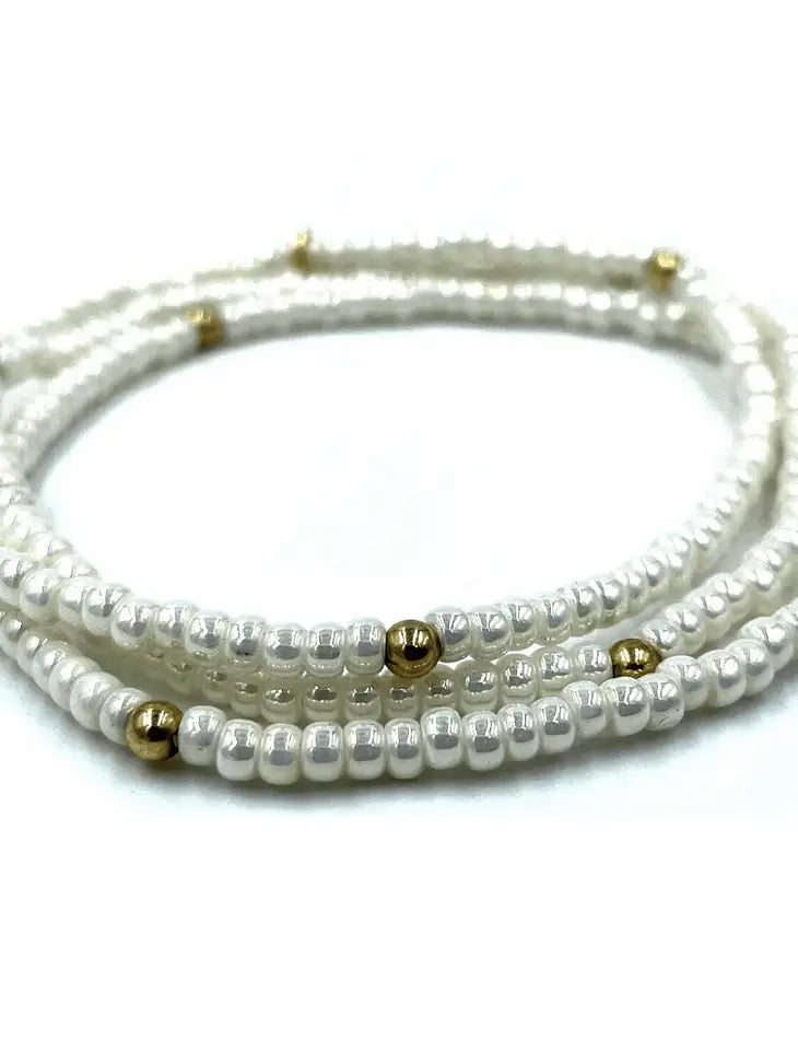 Boho 3-Stack in Pearl White & Gold Filled