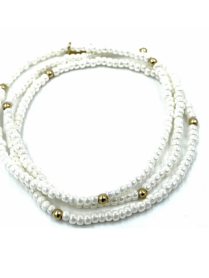 Boho 3-Stack in Pearl White & Gold Filled