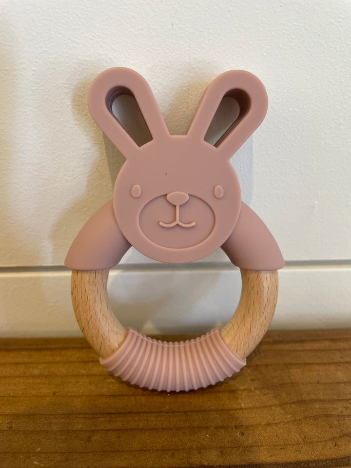 Beech Wood & Silicone Rabbit Teether