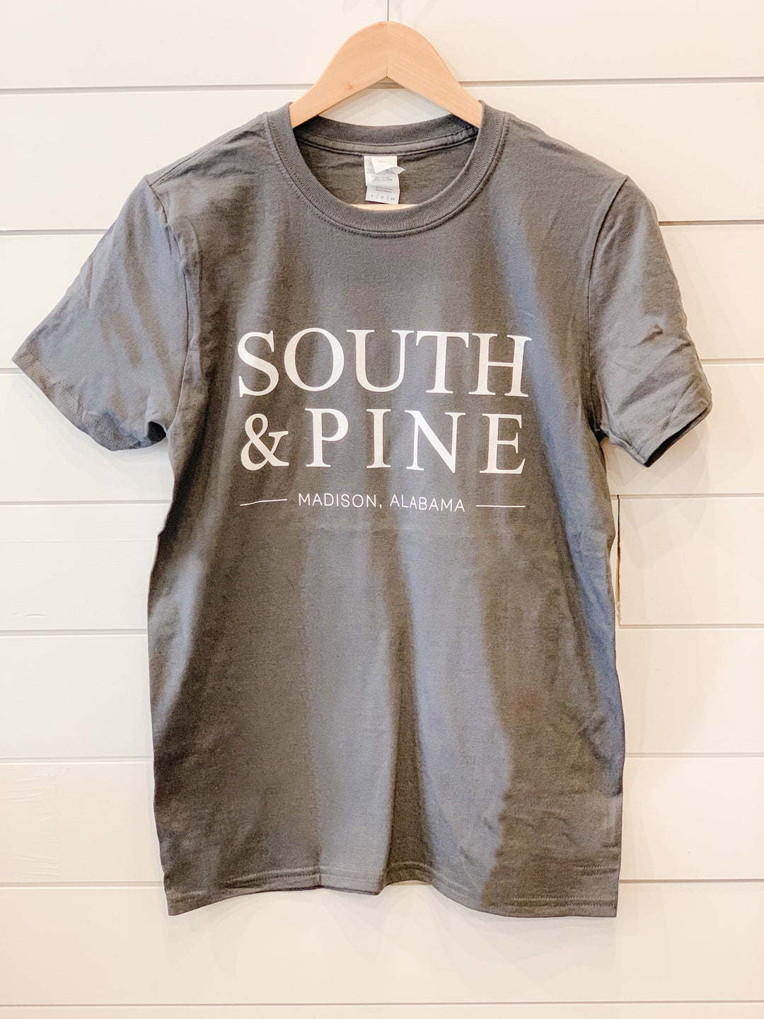 South & Pine T-Shirt - Charcoal & White