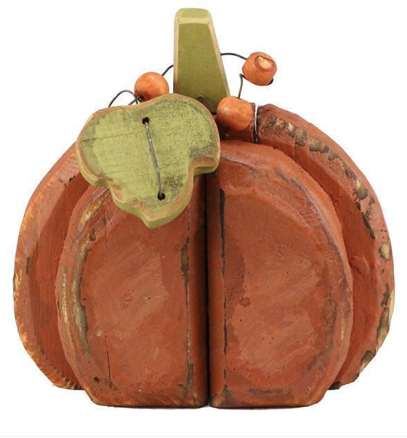 9" Handcrafted Wooden Pumpkin