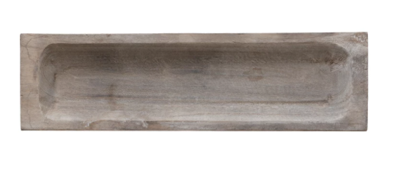 Paulownia Wood Tray - Grey Wash
