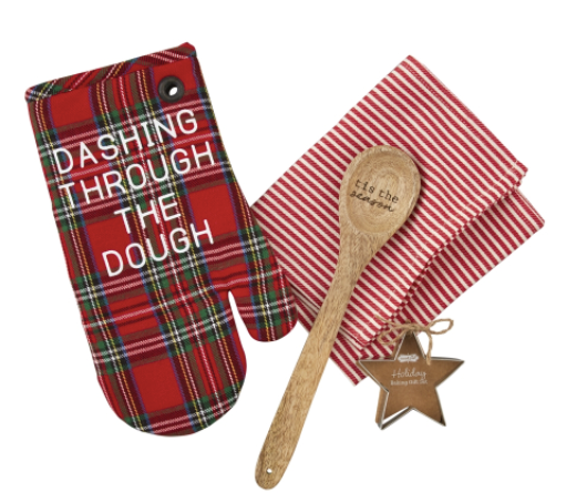 "Dashing Through the Dough" Oven Mitt Set