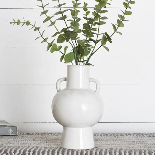 Two Handle White Vase