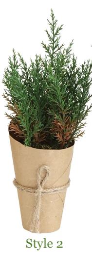 Faux Plant in Paper Pot