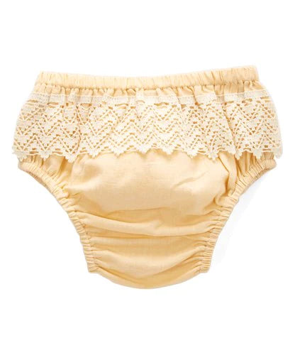Diaper Cover with Lace Detail - Pale Yellow