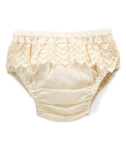 Diaper Cover with Lace Detail - Ivory