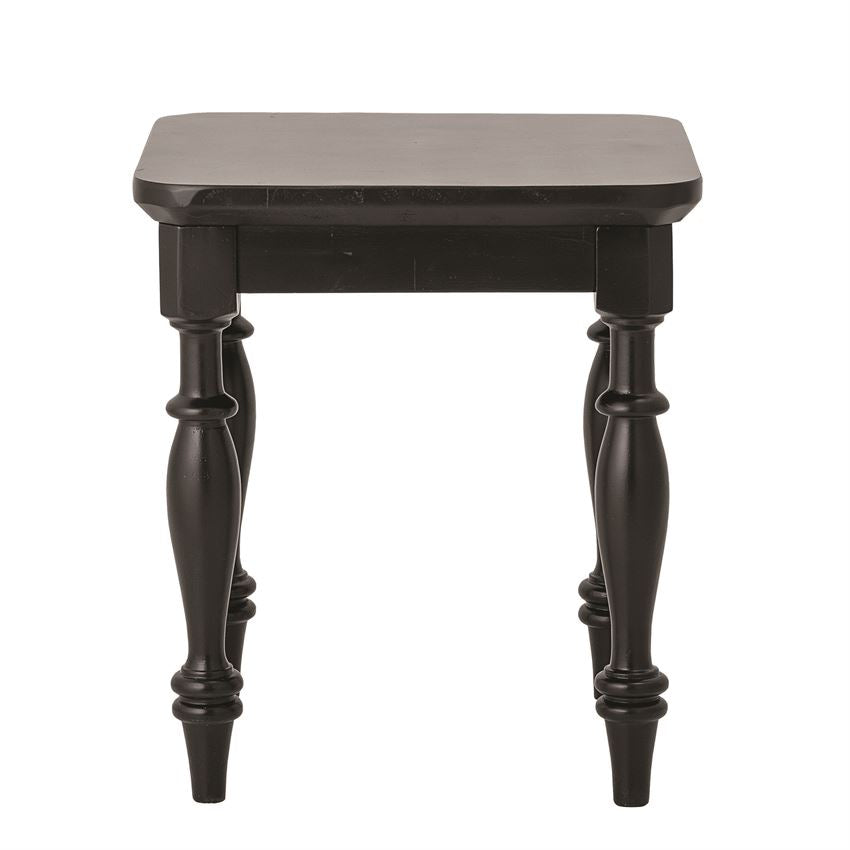 Black Acacia Wood Side Table