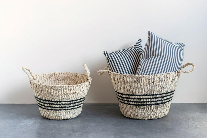 Woven Striped Baskets