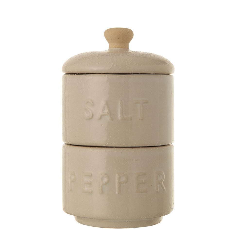 White Stackable Salt & Pepper Pinch Pots