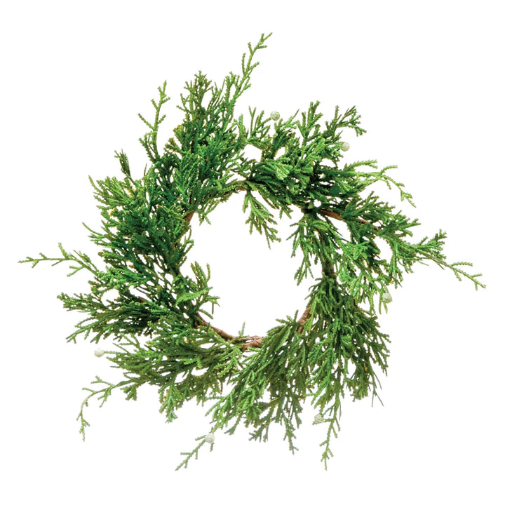 4 1/2" Round Faux Juniper Wreath